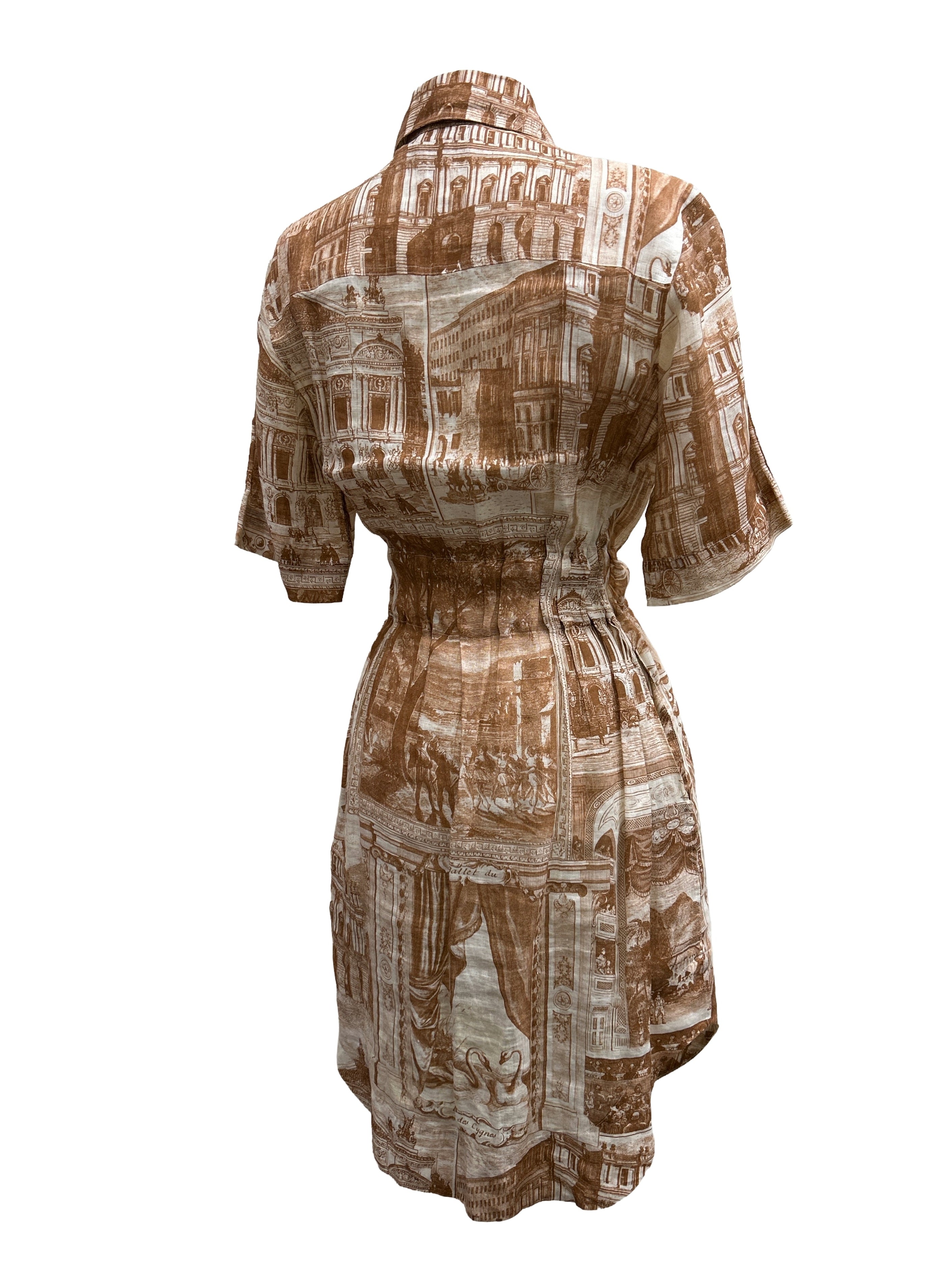 Acne Studios Size 32 Theatre Print Linen Shirt Dress
