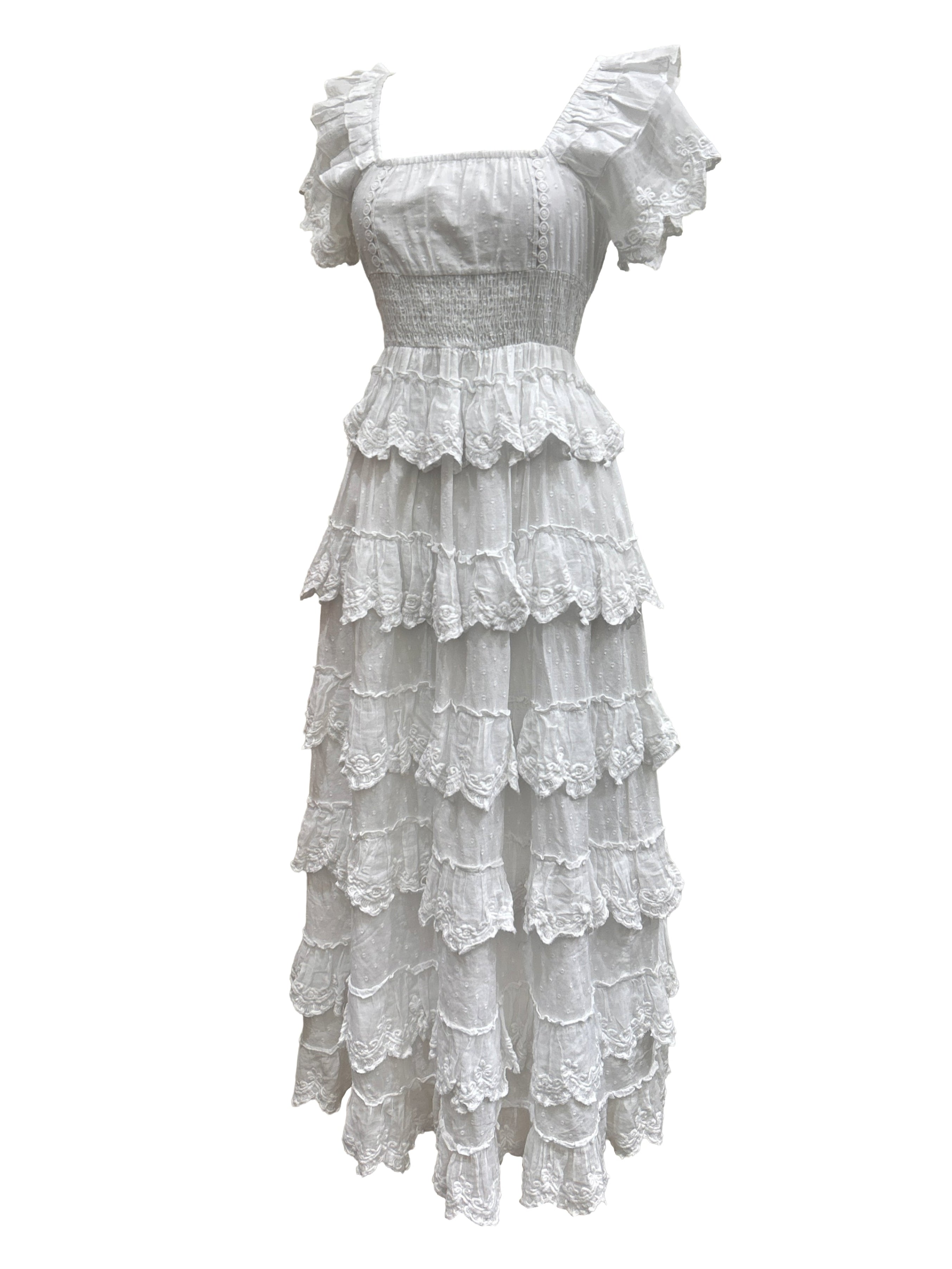 Amy Jane London Size XS Tiered Ruffle Maxi Dress