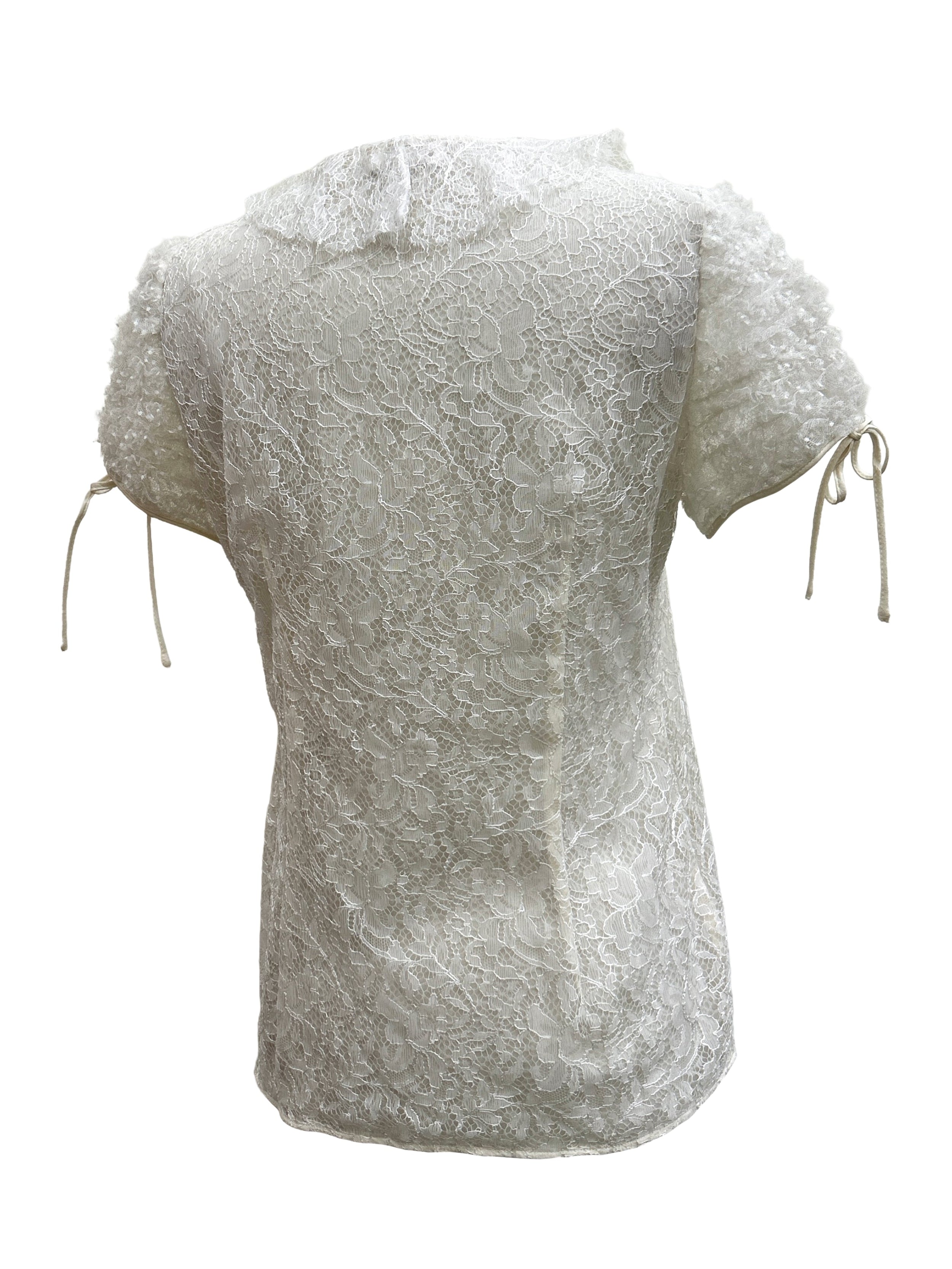 Red Valentino Ruffled Lace Button-Down Blouse