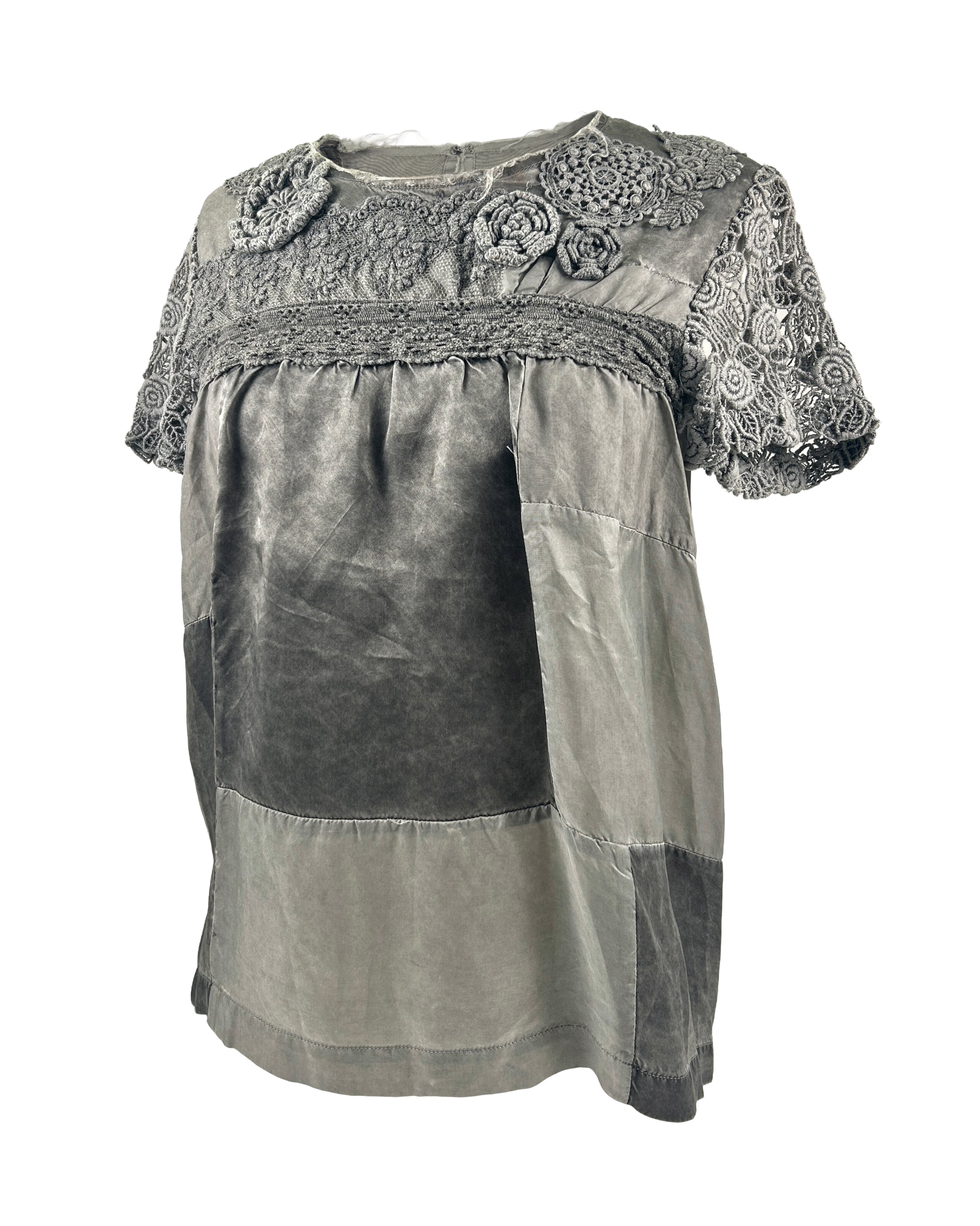 Comme Des Garcons Size S Patchwork Floral Applique Top