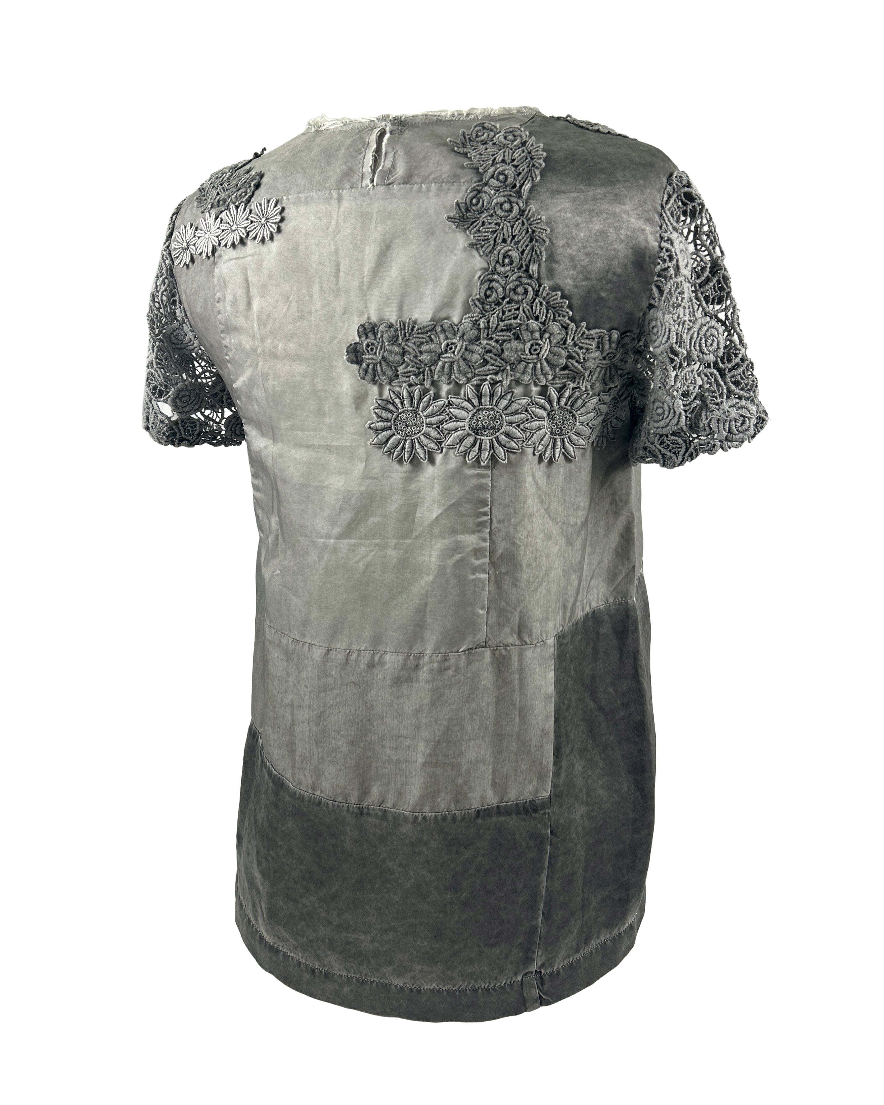 Comme Des Garcons Size S Patchwork Floral Applique Top