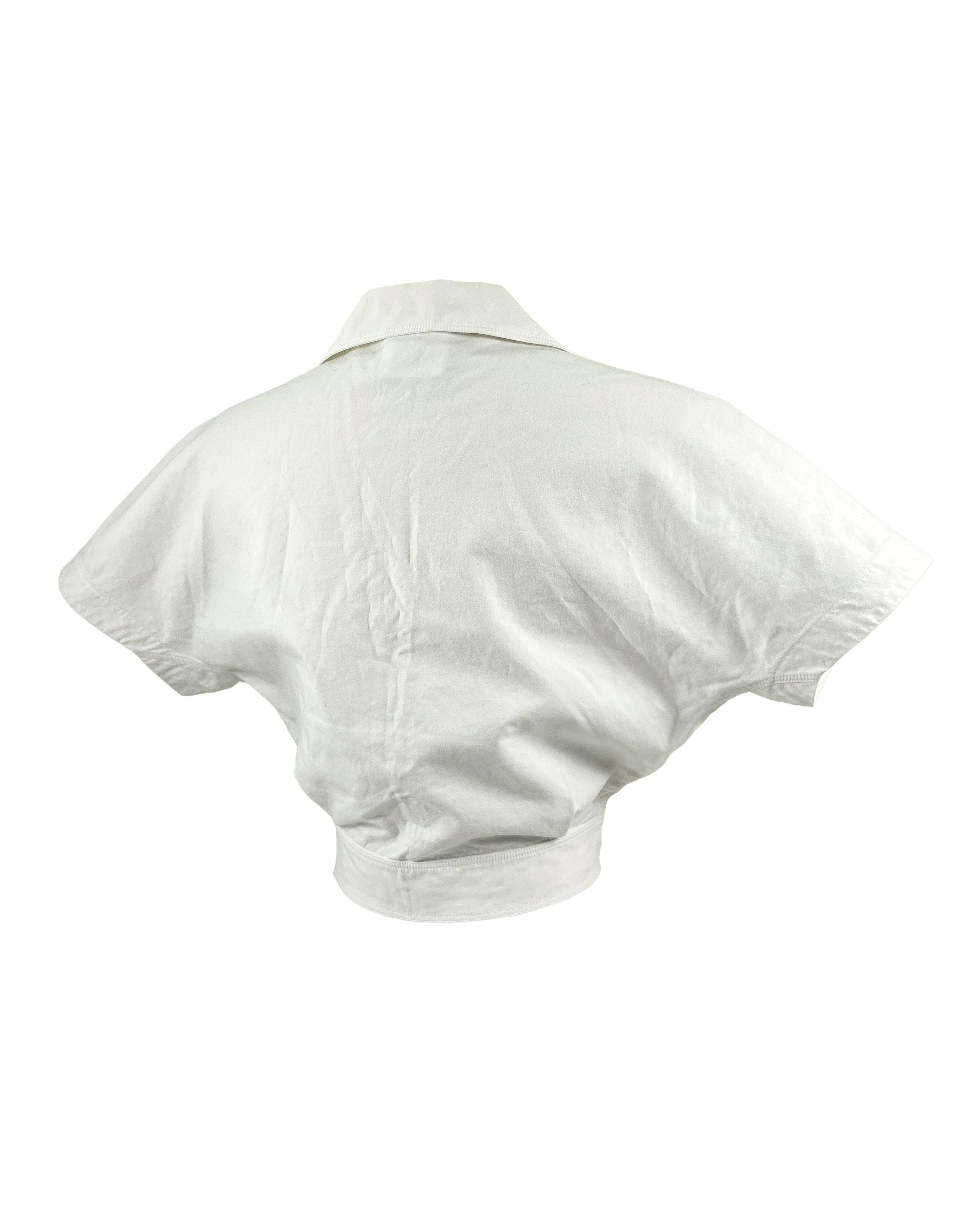 Alaia Size 42 Cropped Cutout Shirt