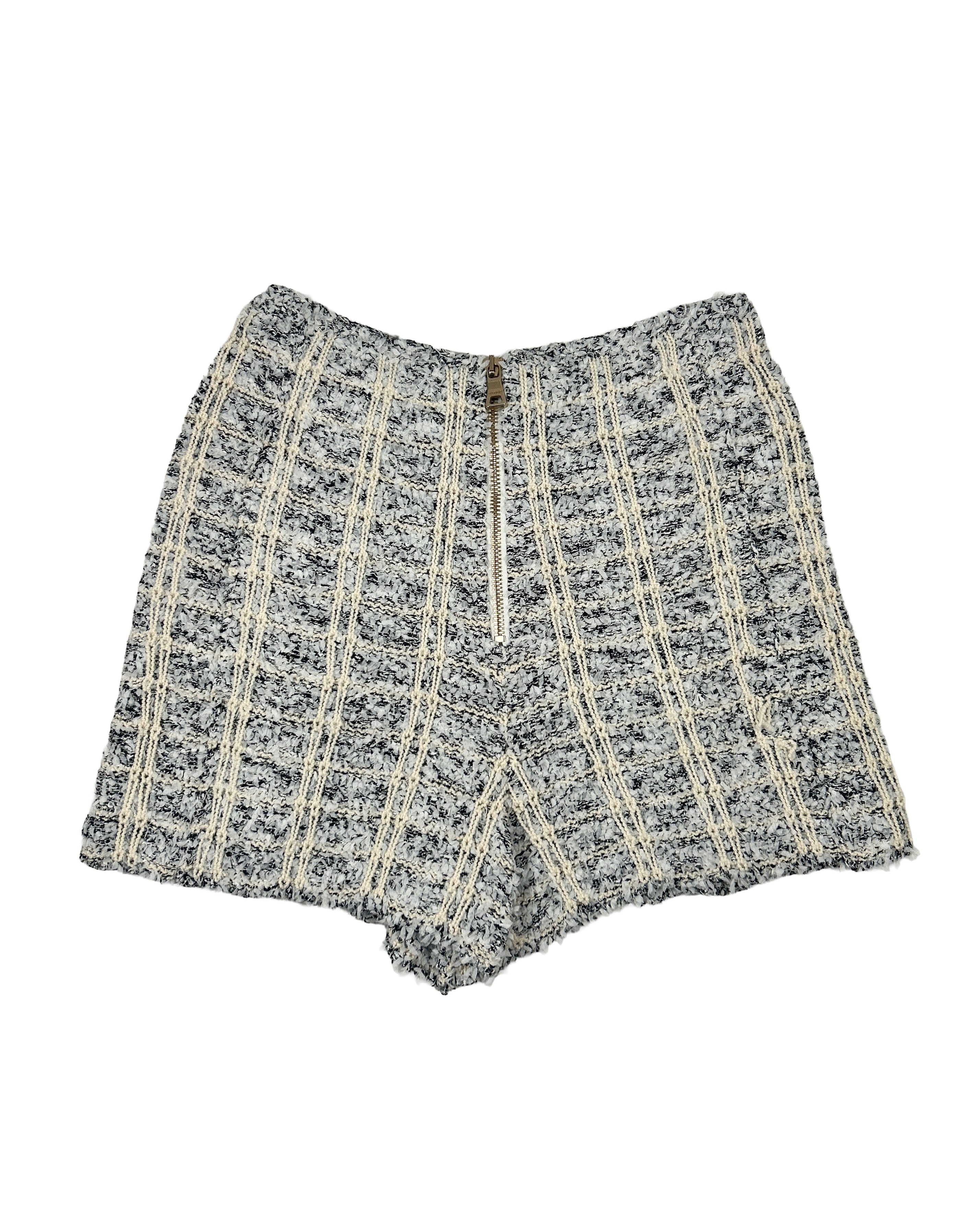 Balmain Size 36 Tweed Check Shorts