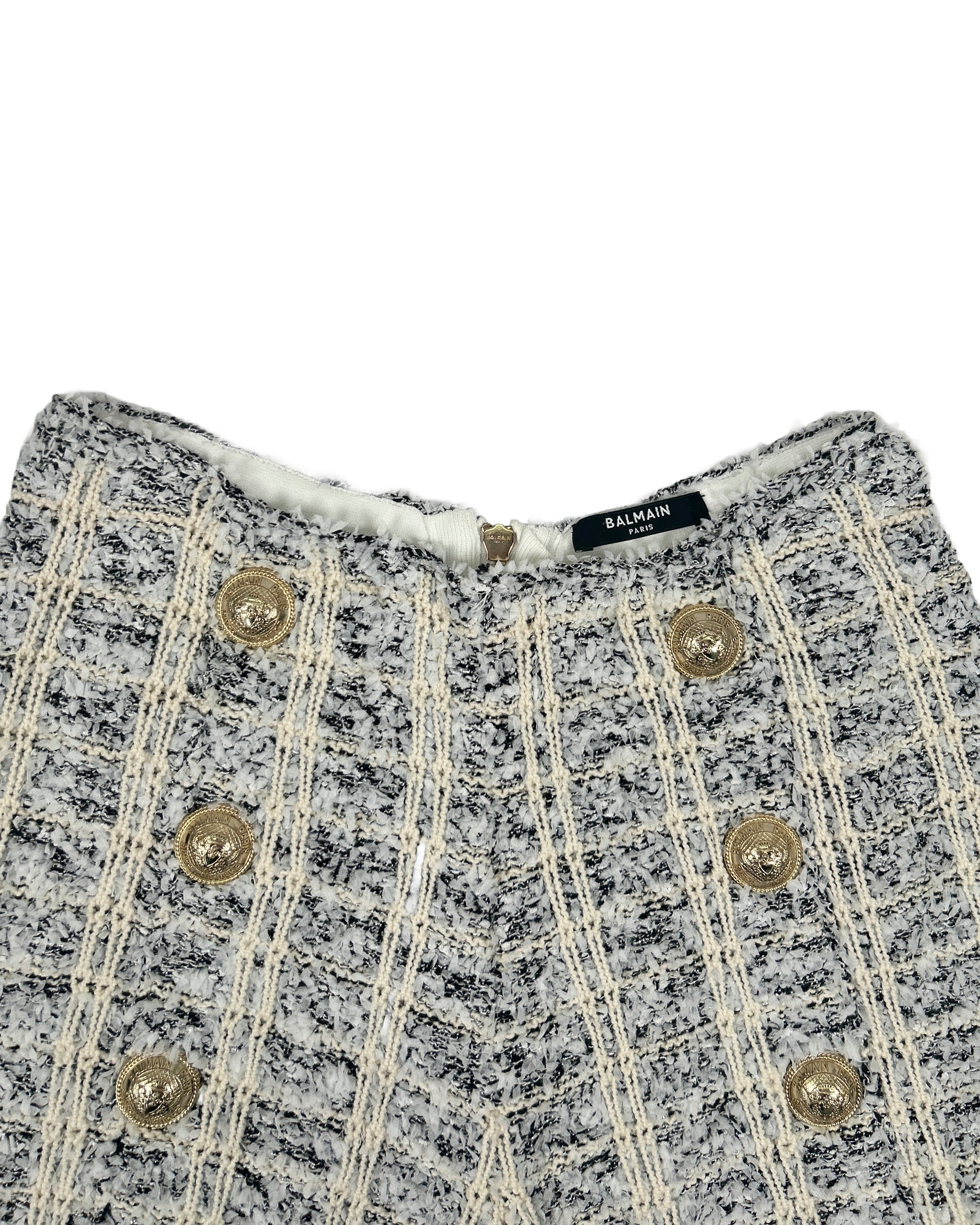 Balmain Size 36 Tweed Check Shorts