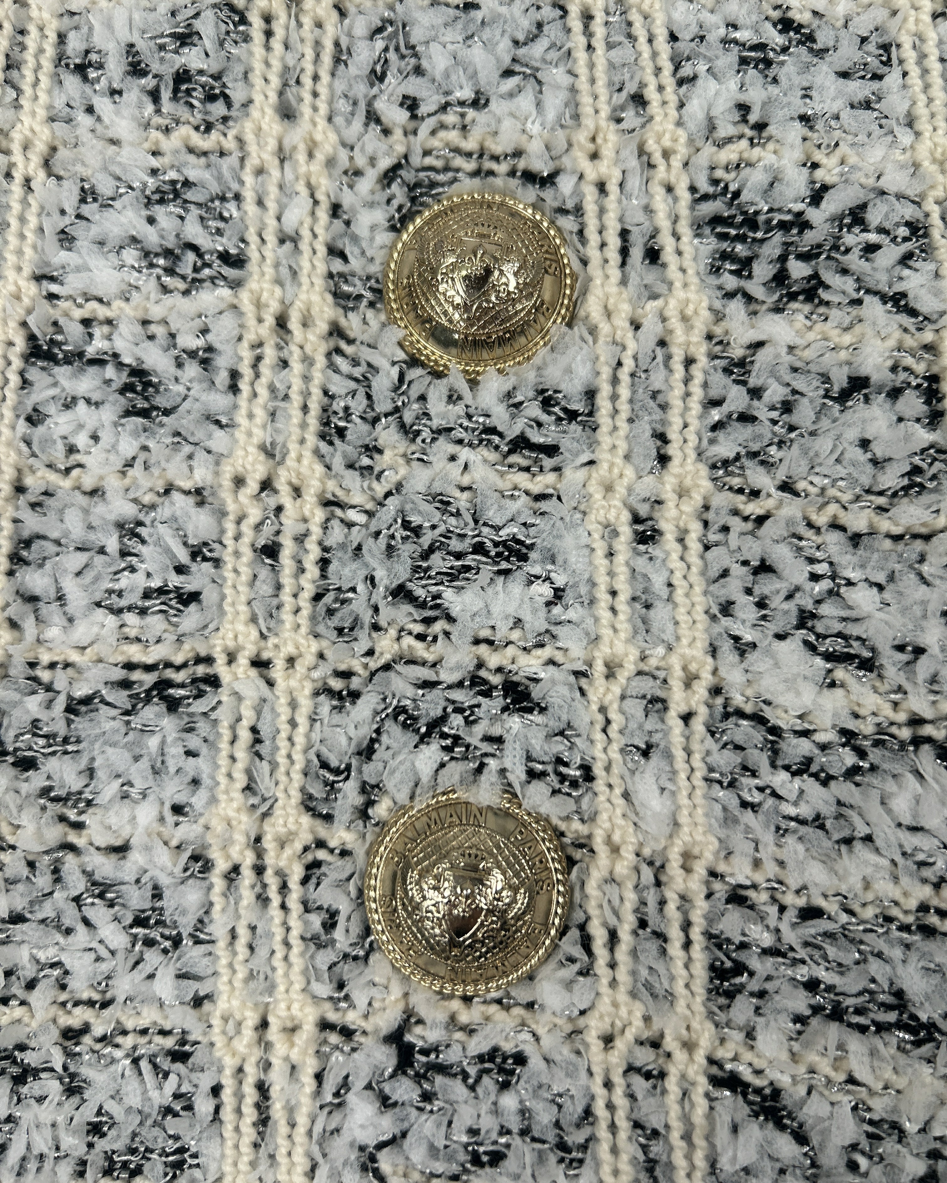 Balmain Size 36 Tweed Check Shorts