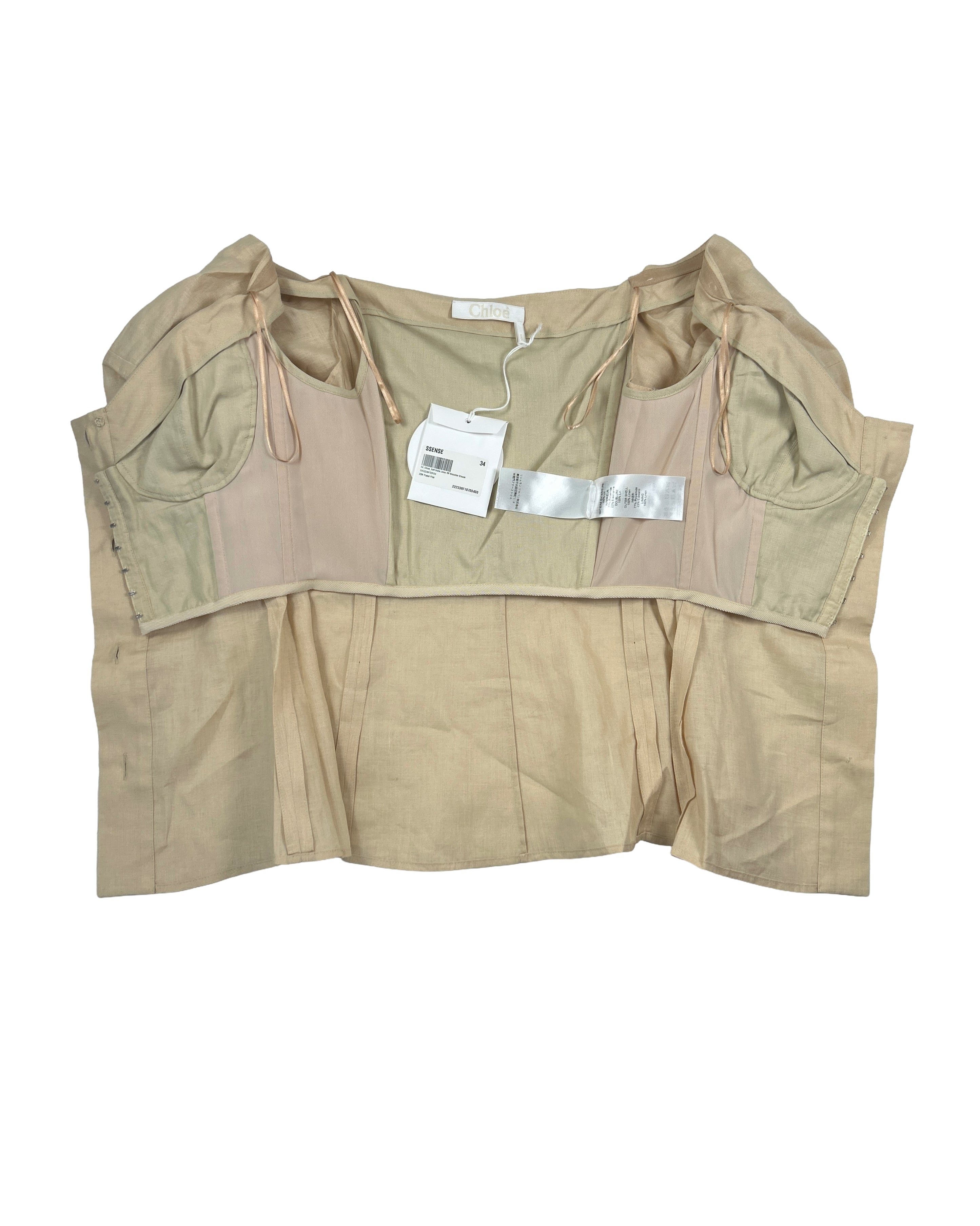 Chloe Size 34 Soft Voile Linen Off Shoulder Blouse