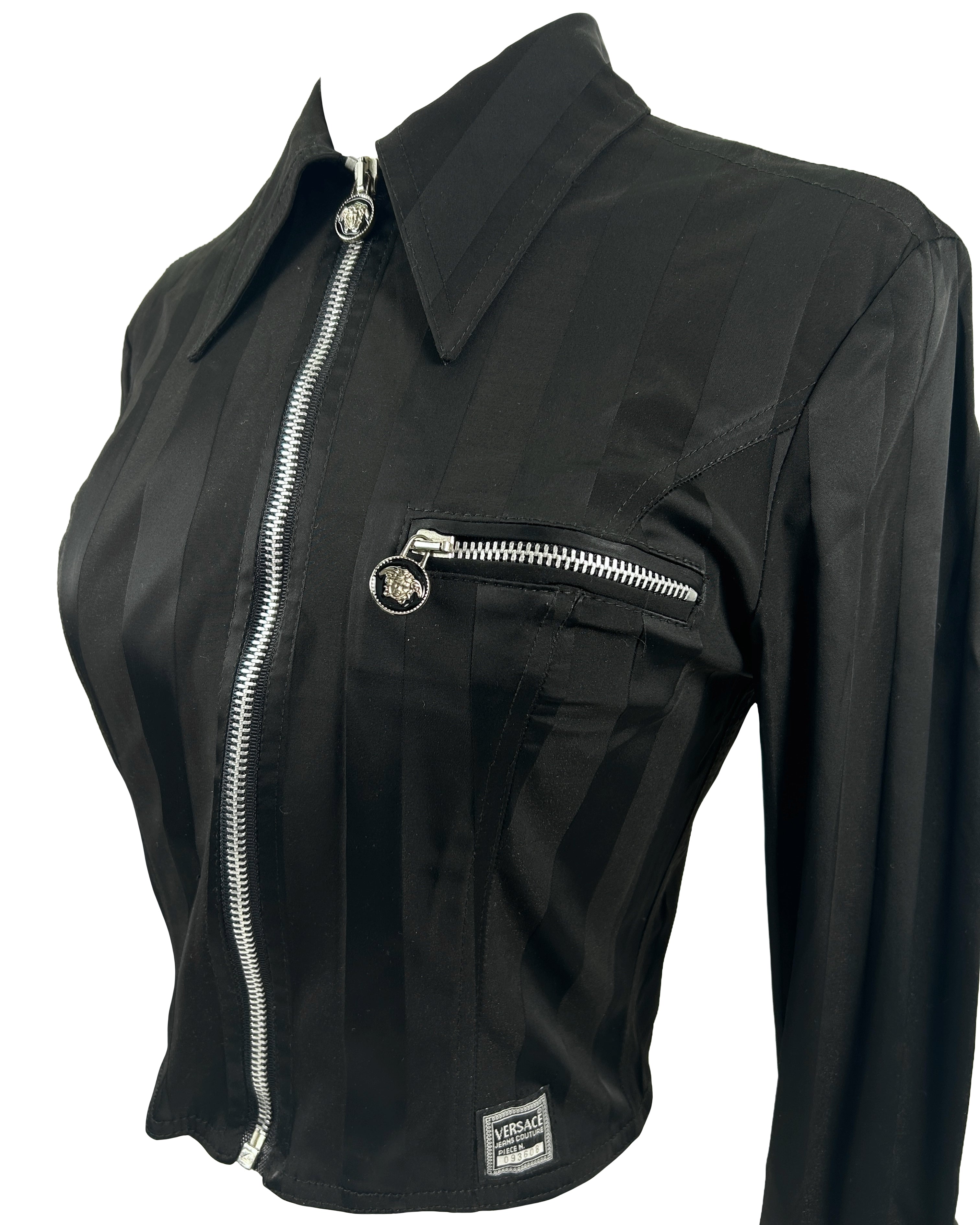 Versace Jeans Couture Size XS Vintage Striped Satin Jacket